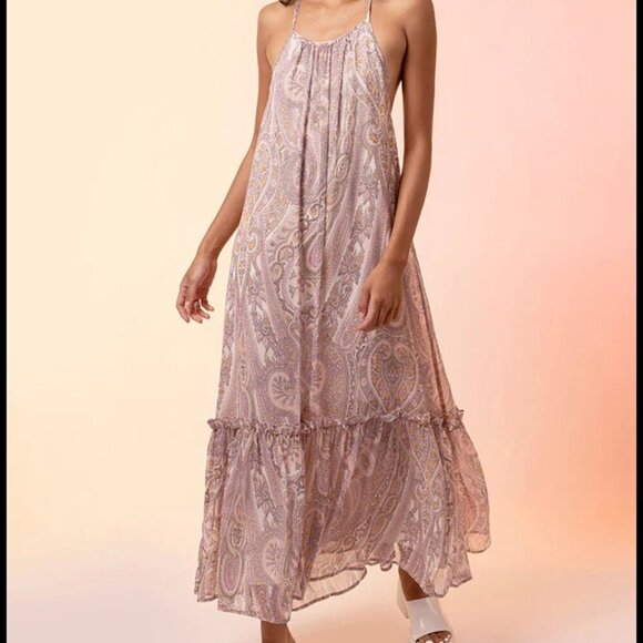 Line and Dot Bohemian Style Maxi Paisley Print Dress Size M - Picture 5 of 9